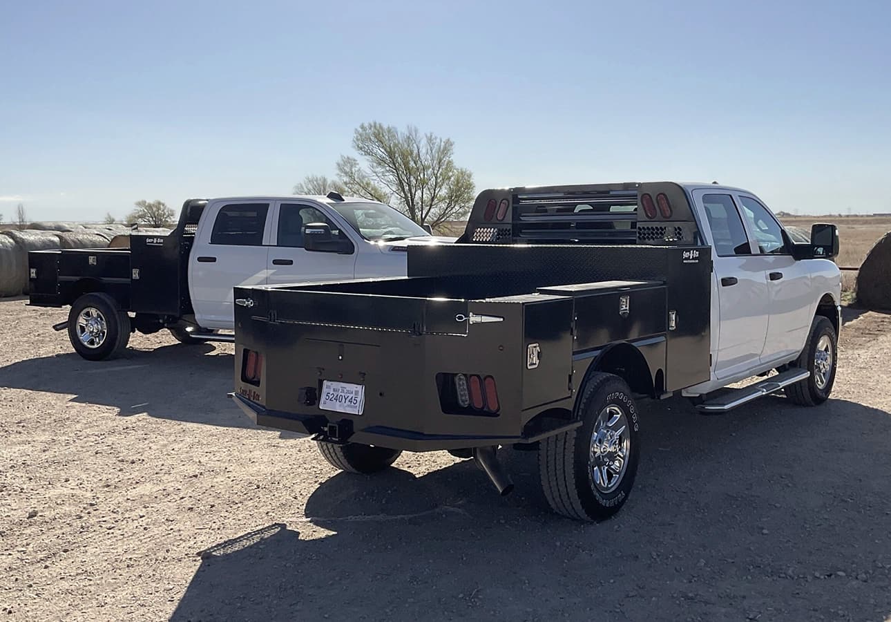 Shop-N-Box™ Gen 2 flatbed truck toolbox with patented roller system custom fit for any work truck