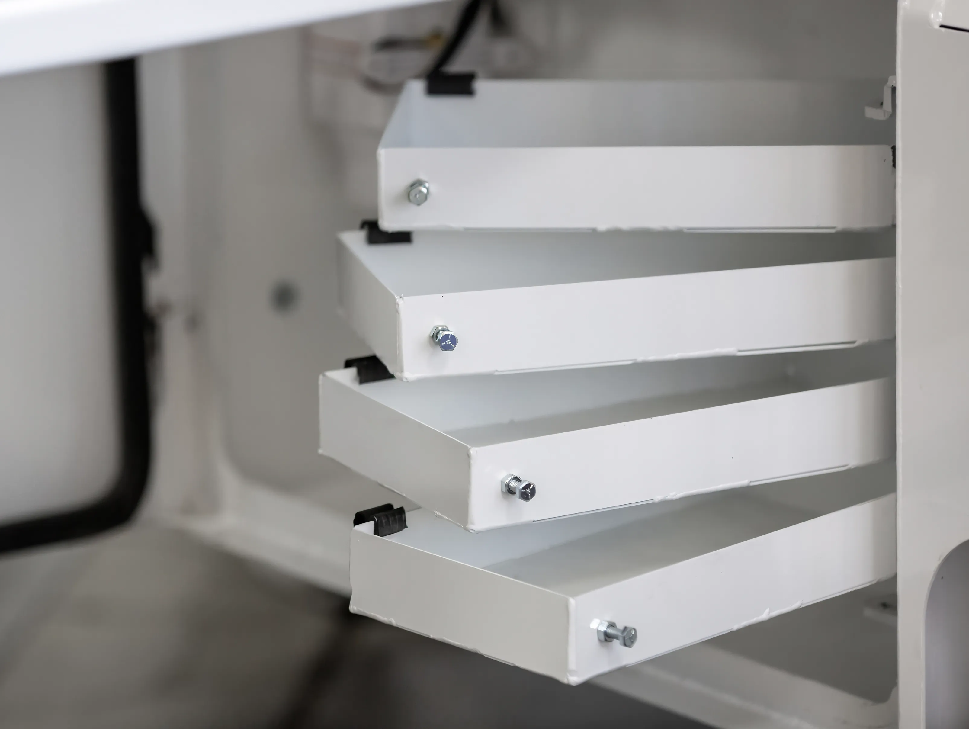 Shop-N-Box™ Legend Bed 4-tier swing-out tray system for small parts, bolts, and fittings organization