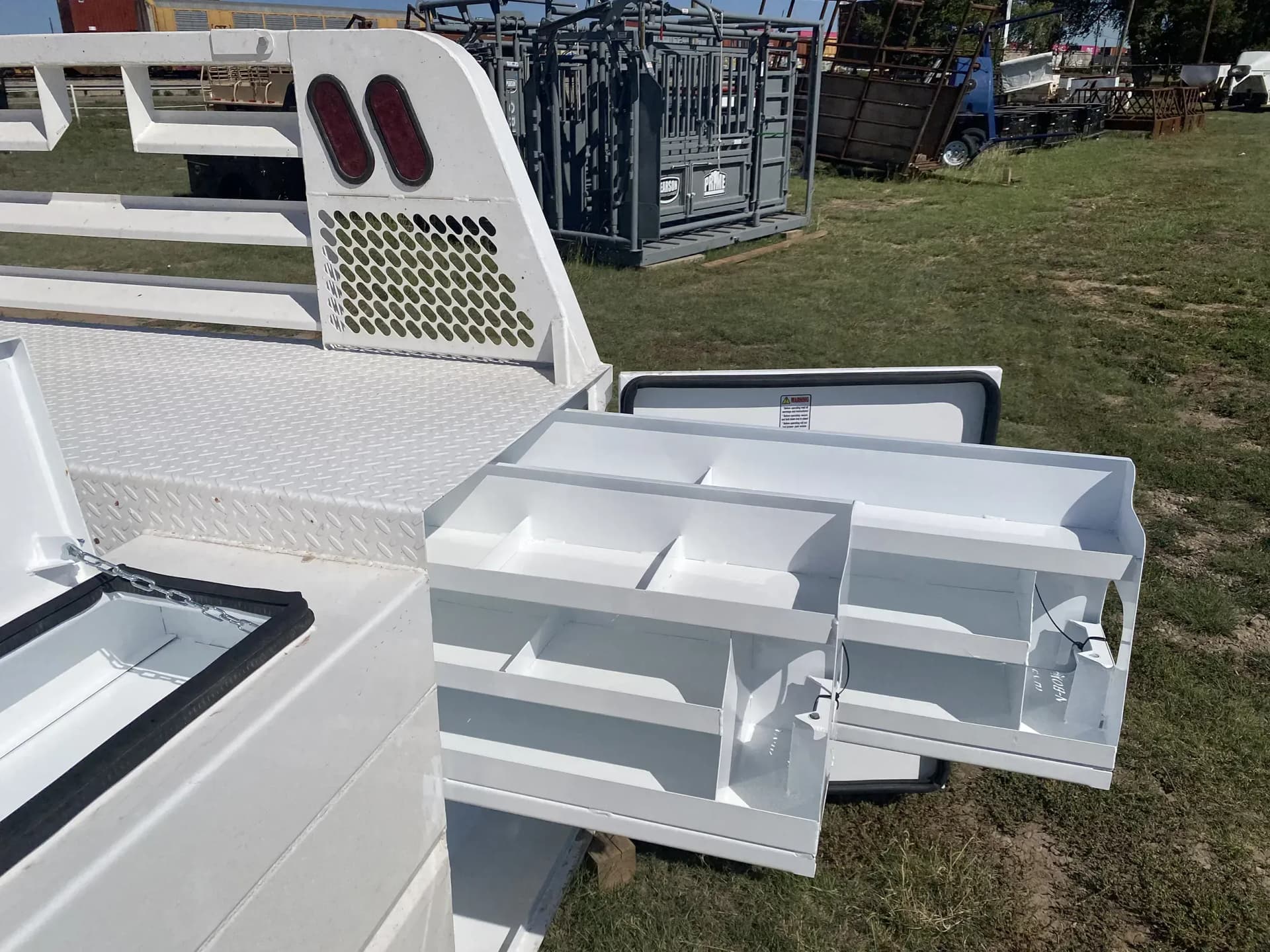 Shop-N-Box™ Legend Bed removable roll-out drawers showing modular insert system